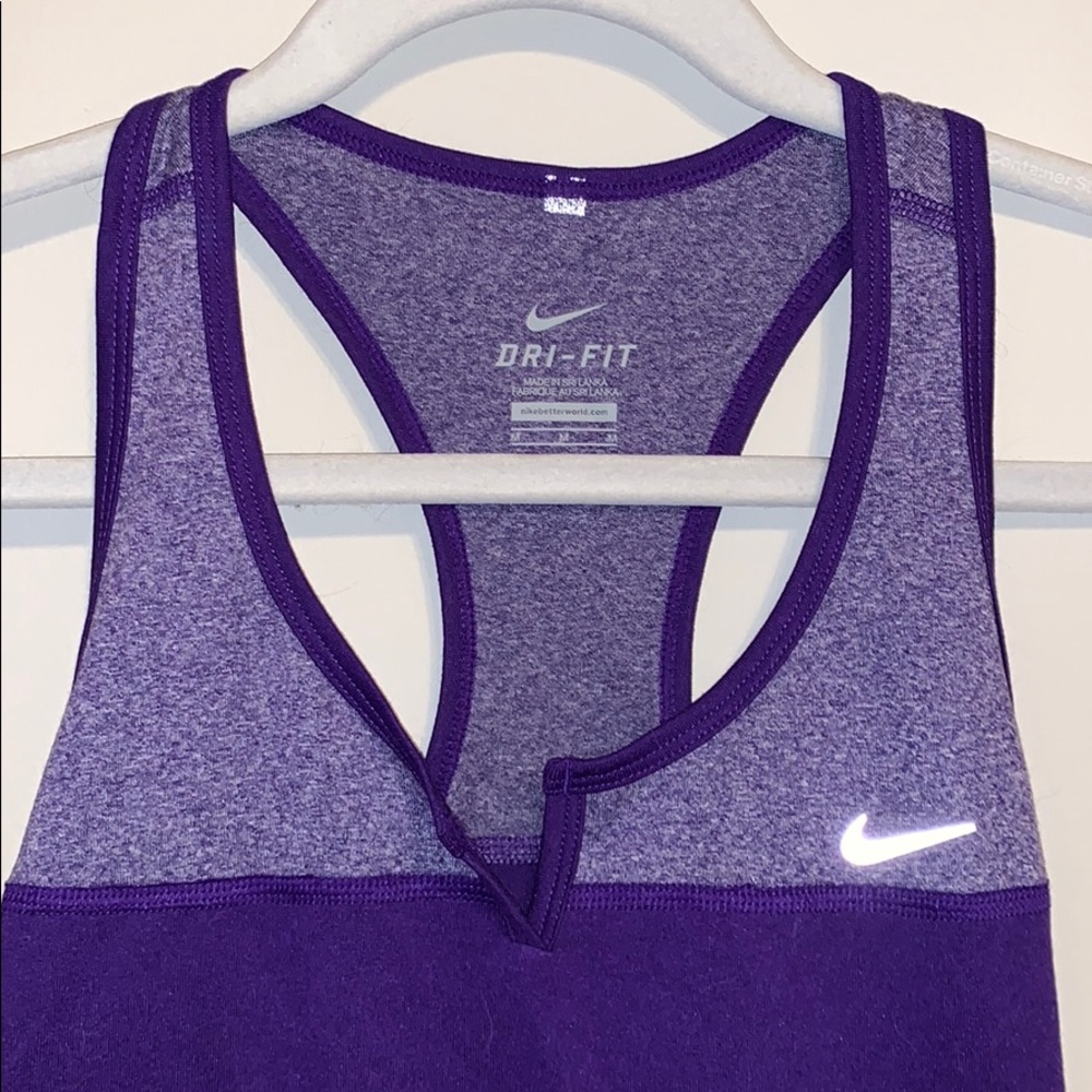 Nike Dri-Fit Purple Striped Racerback Tank - Picture 2 of 3